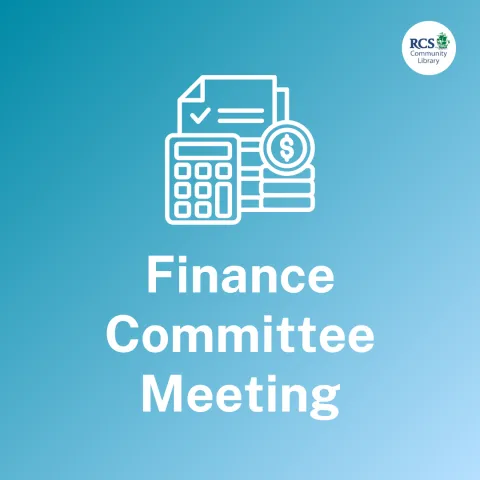 Blue sign with finance committee meeting 