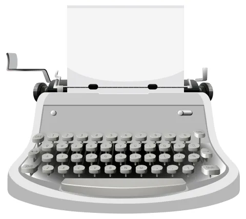 white electric typewriter with a piece of paper in it 