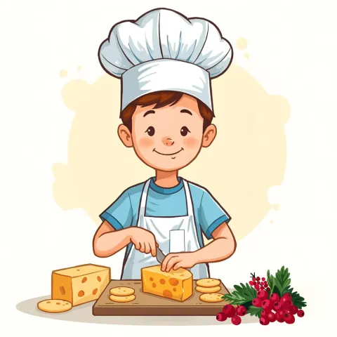 Child cutting up cheese