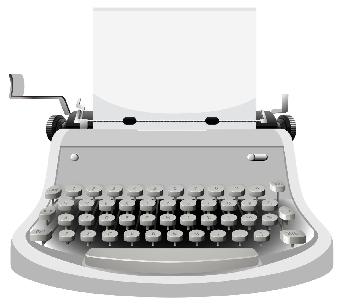 white electric typewriter with a piece of paper in it 